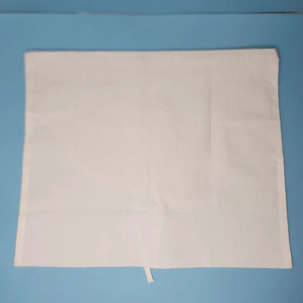 Pillow Cover Embroidered Pink White Foldover Pocket Case with Tie‎ 14x17
